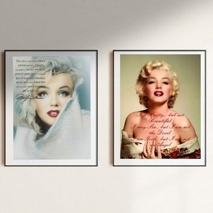 Marilyn Monroe Quoted Perfect Portrait Set Framed Wall Decor
